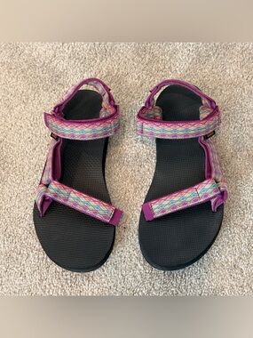 Teva Original Universal Dark Purple Multi Sport Sandals 1003987 Women’s Size 9